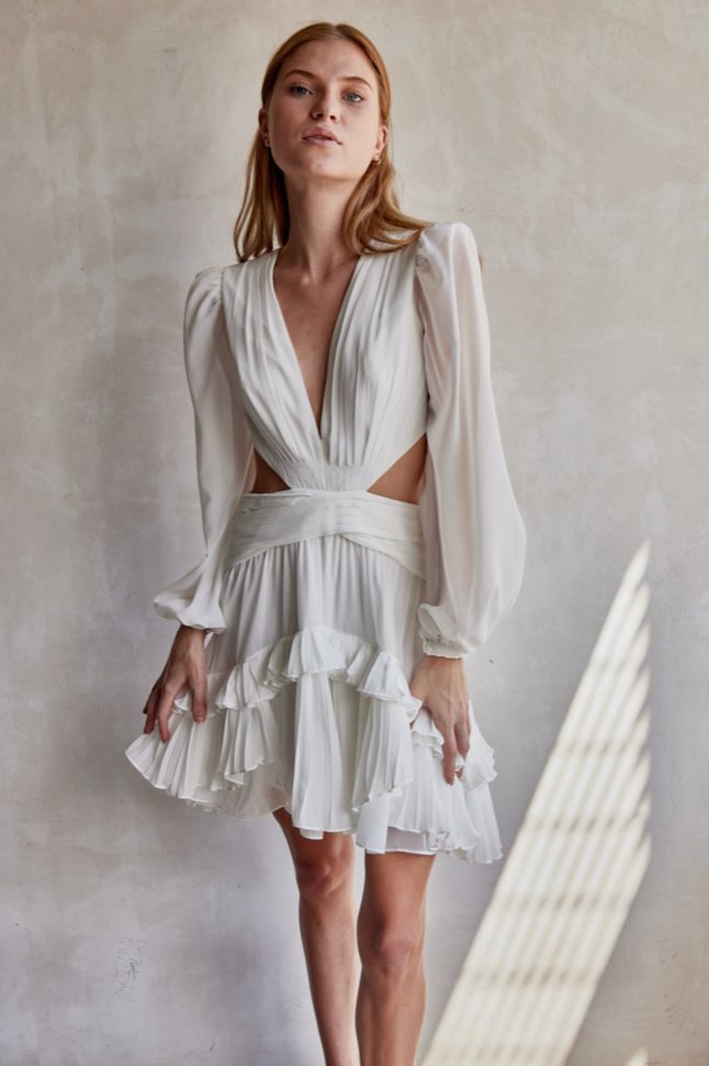 Deep V Cutout Mini Dress