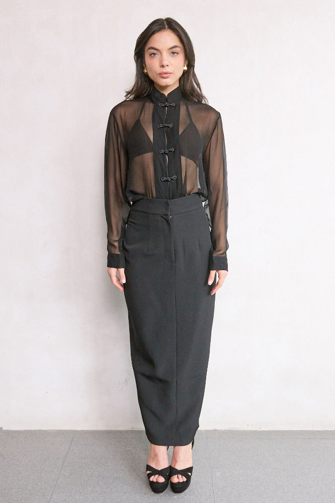 Niki Crepe Skirt & Fallon Silk Set