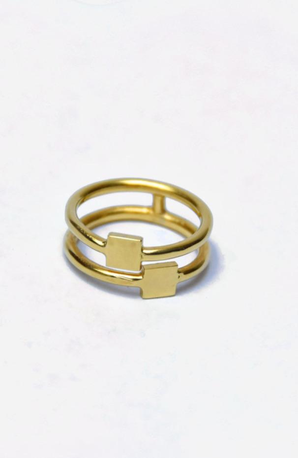 ANILLO CUADRADO DOBLE
