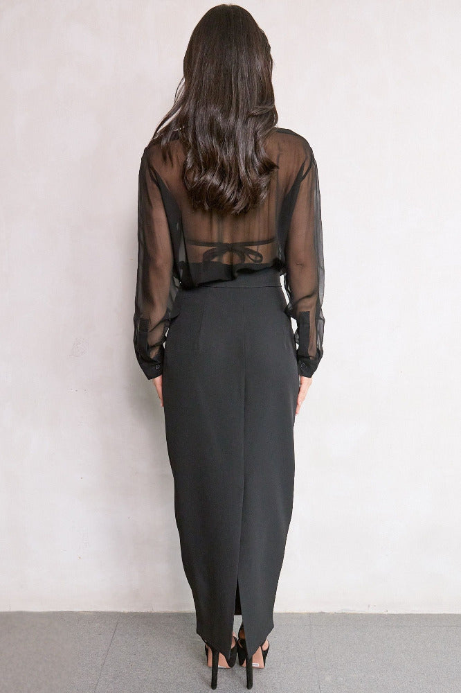 Niki Crepe Skirt & Fallon Silk Set