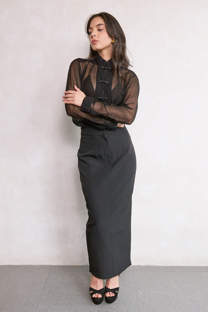 Niki Crepe Skirt & Fallon Silk Set