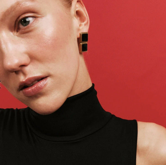 Archer Drop Earrings Gold