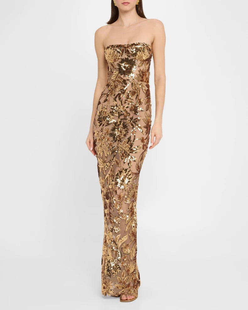 Dahlia Gold Multi Gown