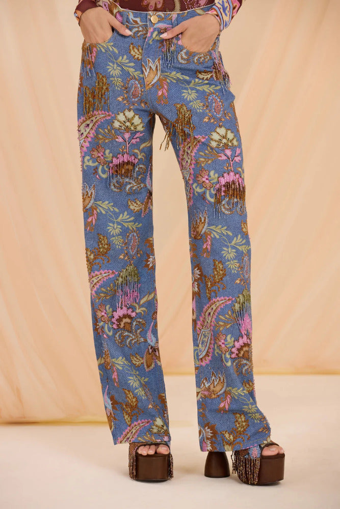 Boho Denim Pants