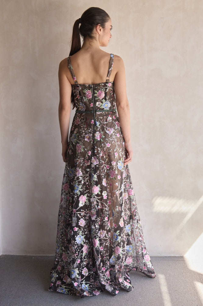 Midnight  Floral Multi Gown