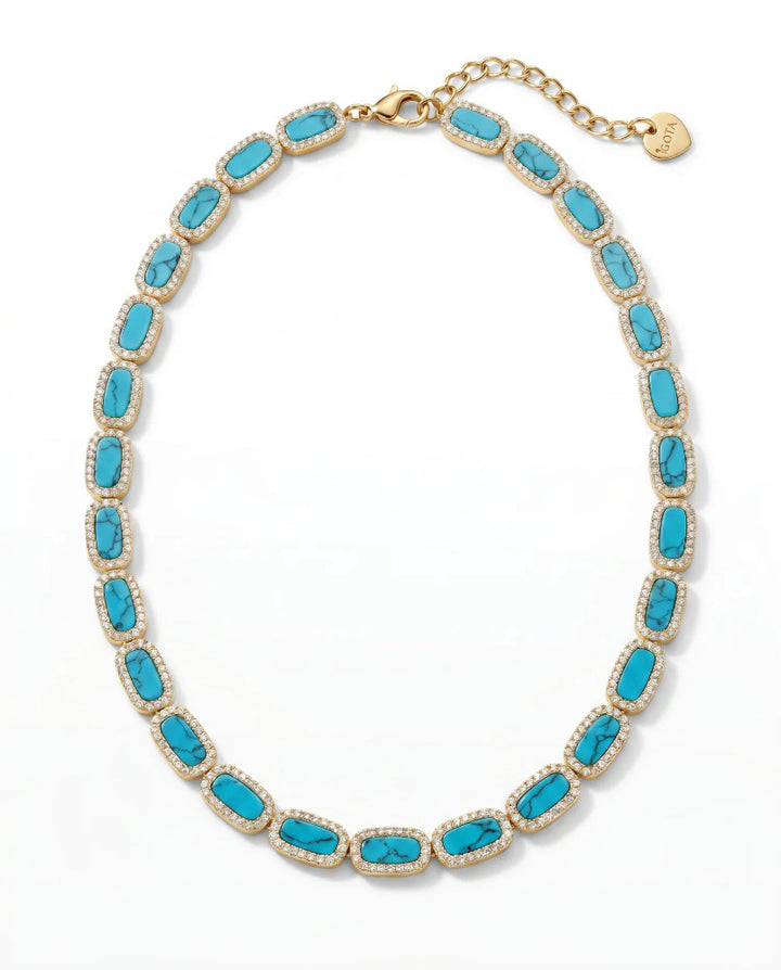 Turquoise Pavé Necklace