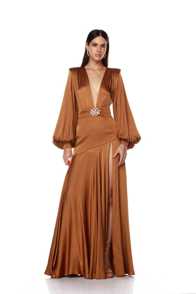 Carmen Copper Maxi Dress
