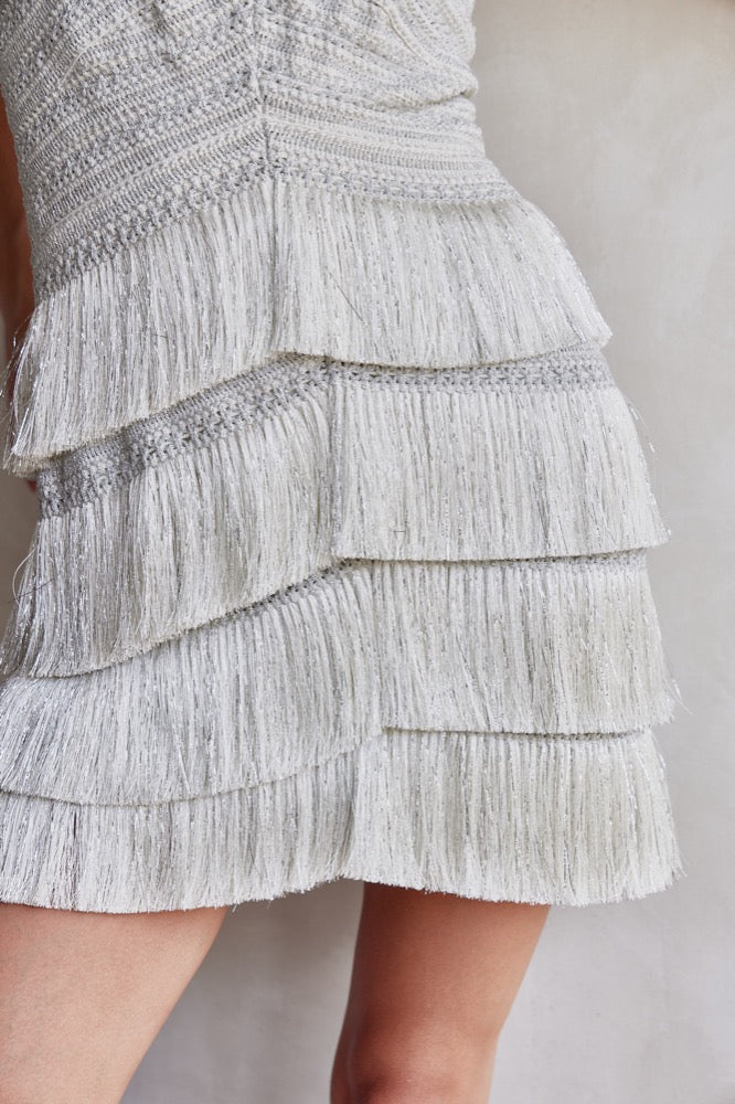 Fringe Halterneck Mini Dress