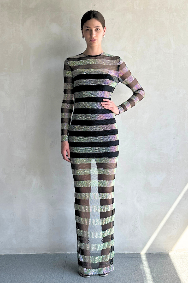 Webb Striped  Gown