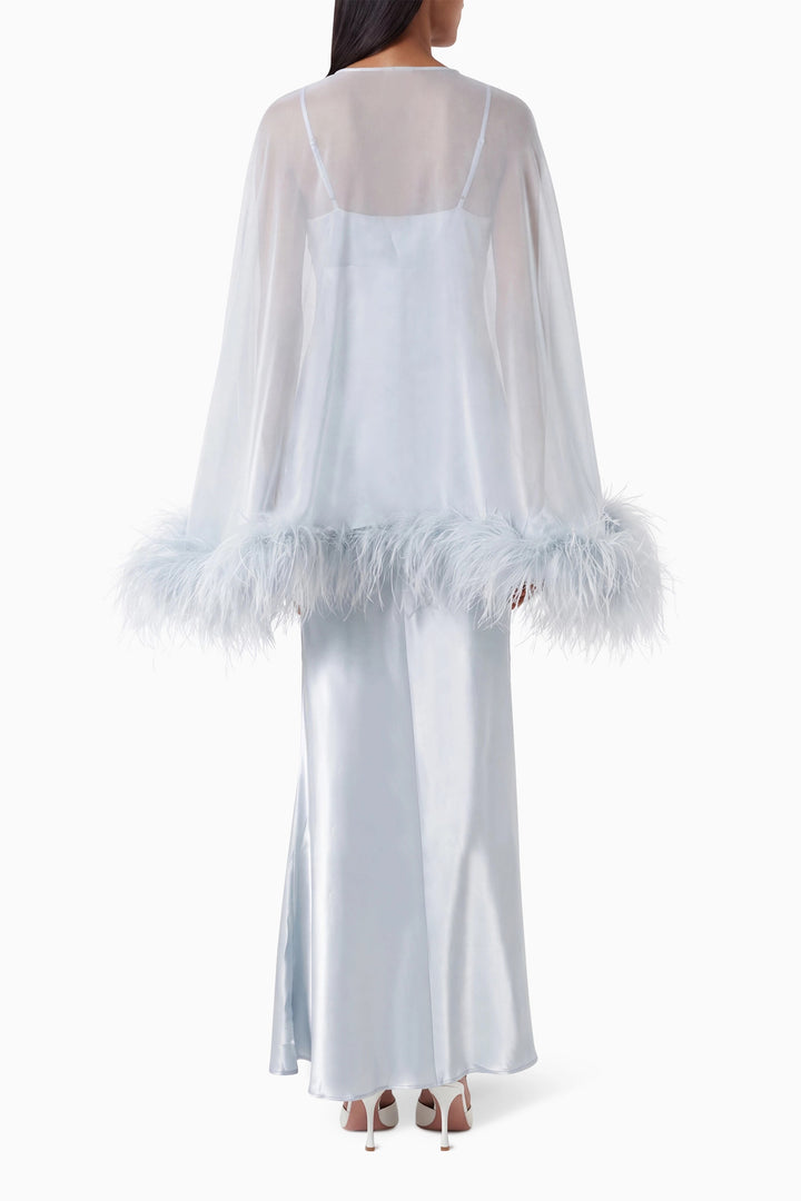 Silk Maxi Dress and Chiffon Cape