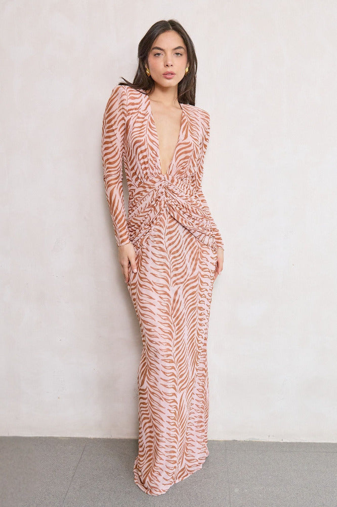 Botanic Retro Tulle Maxi Dress
