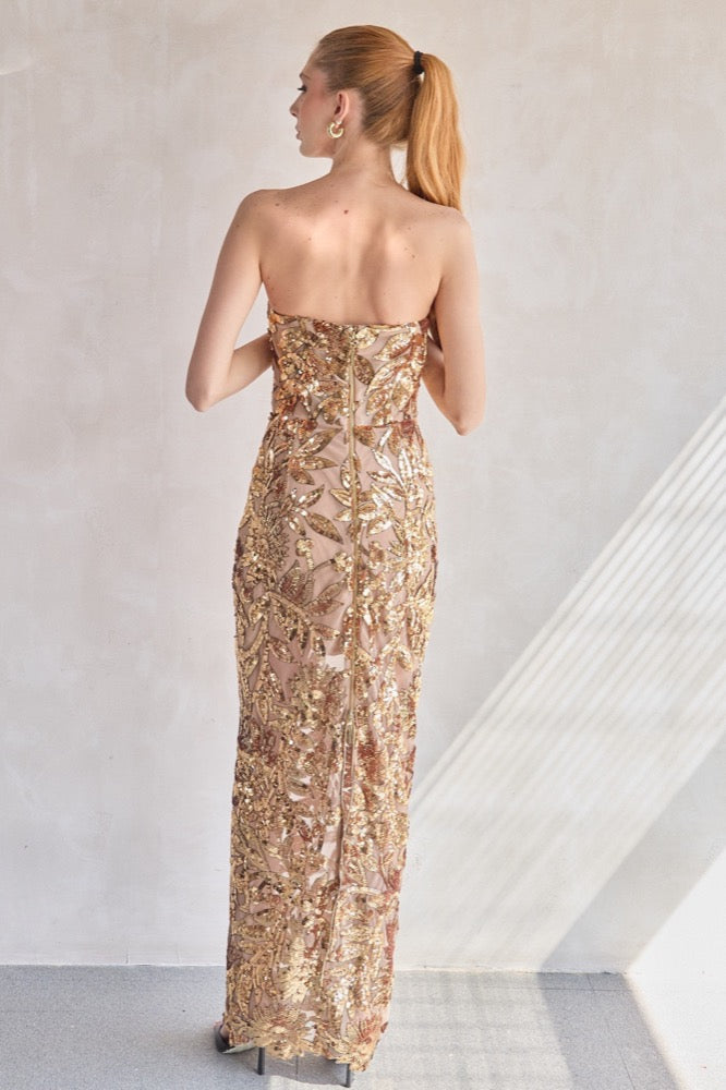 Dahlia Gold Multi Gown