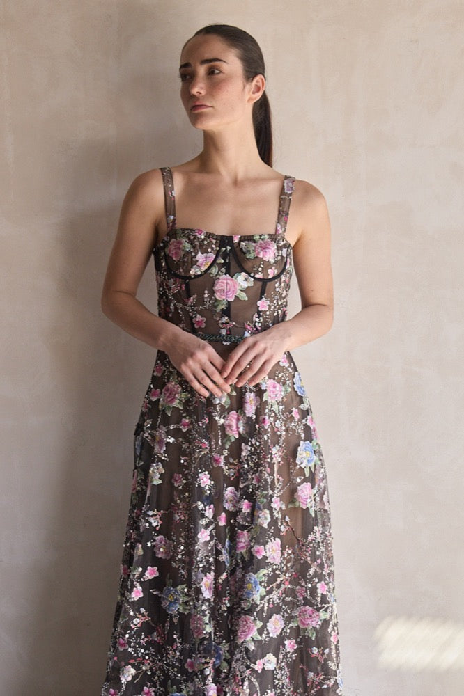 Midnight  Floral Multi Gown