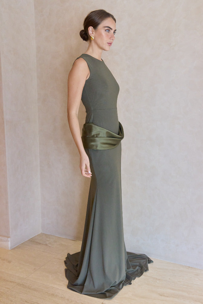 Sleeveless Gown in Stretch Mesh