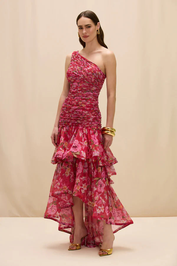 Peony Asymmetrical Maxi Dress