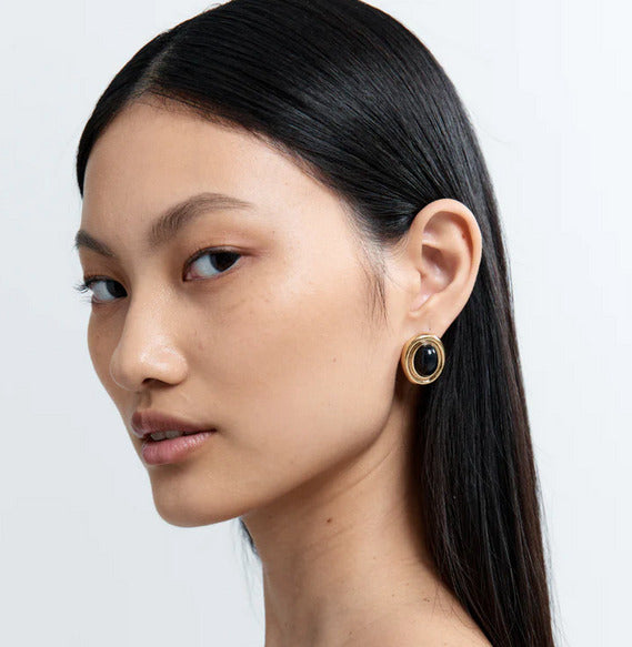 Prize Earrings Black/Gold