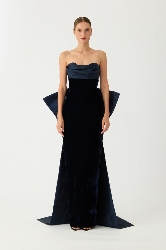 Tiffany Bow Gown in Velvet
