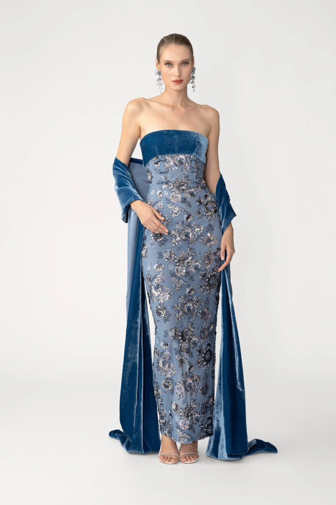 Adrian Embroidered Gown