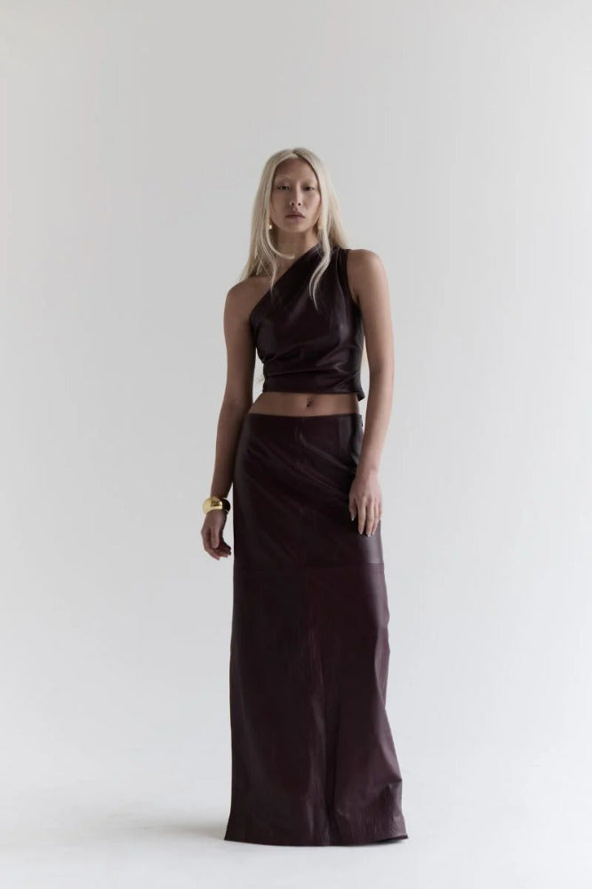 Laurel Leather Long Skirt Maria