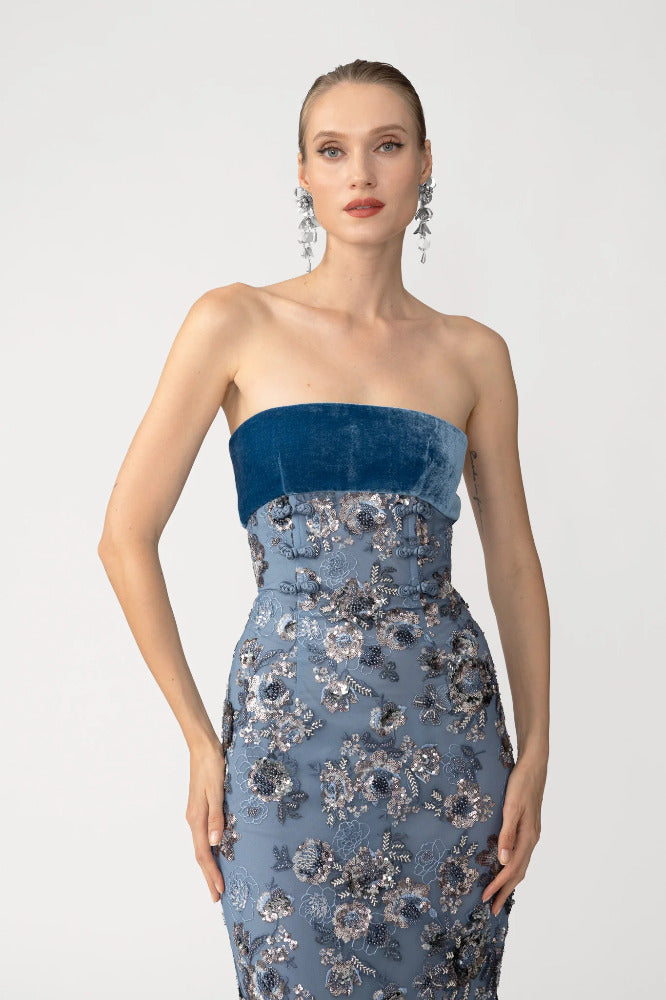 Adrian Embroidered Gown