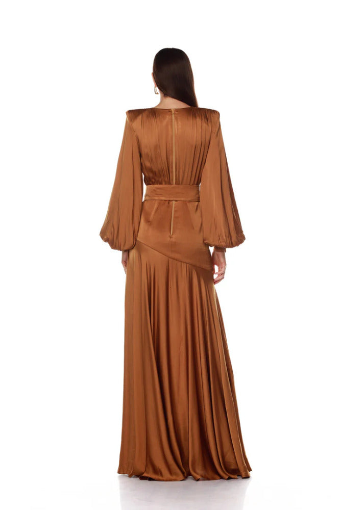Carmen Copper Maxi Dress