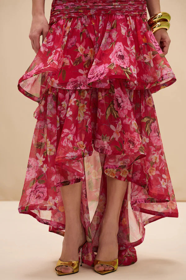 Peony Asymmetrical Maxi Dress