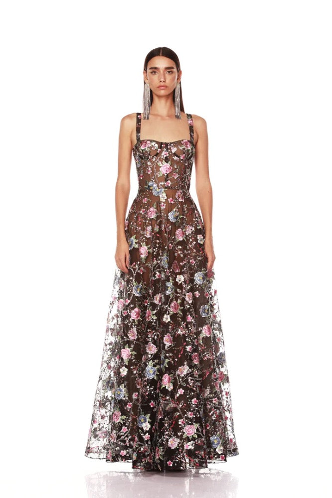 Midnight  Floral Multi Gown