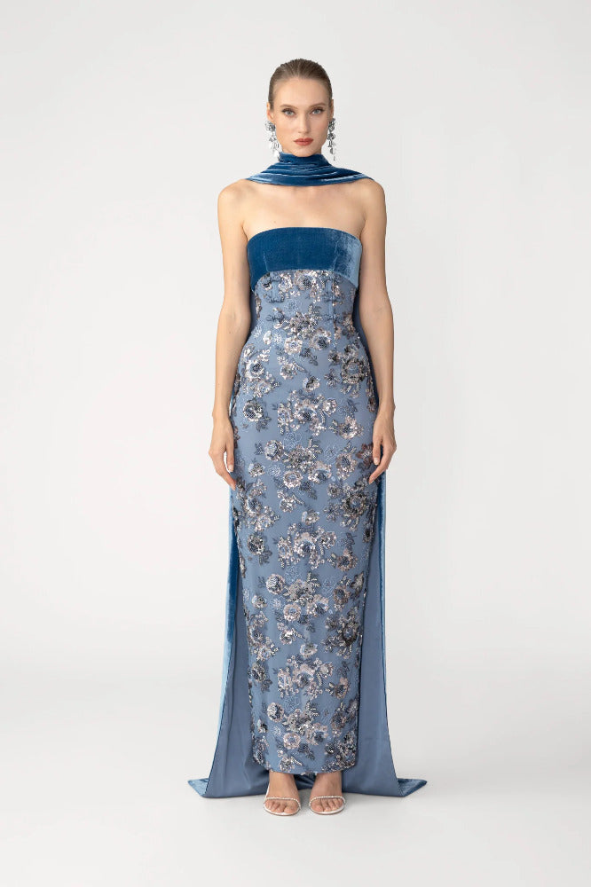 Adrian Embroidered Gown