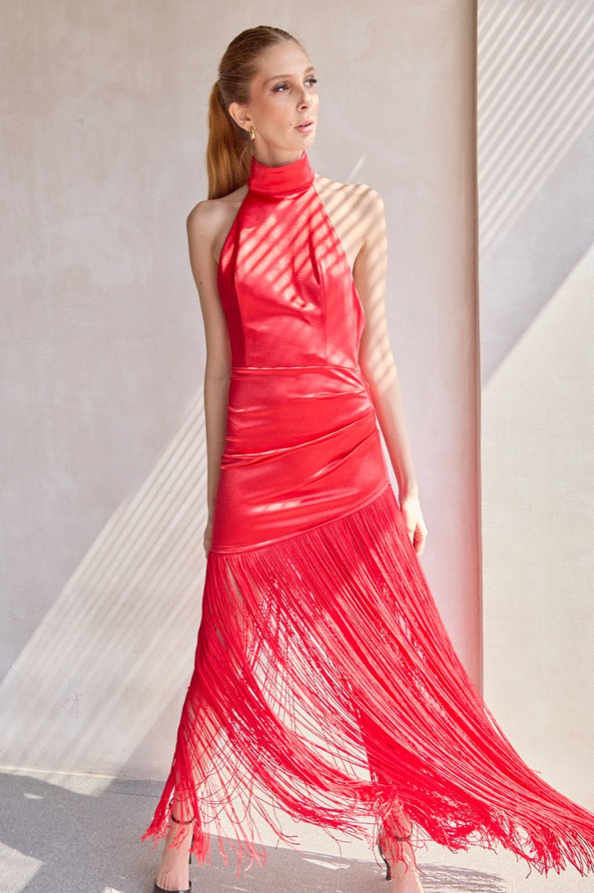 Bali Halterneck Red Gown