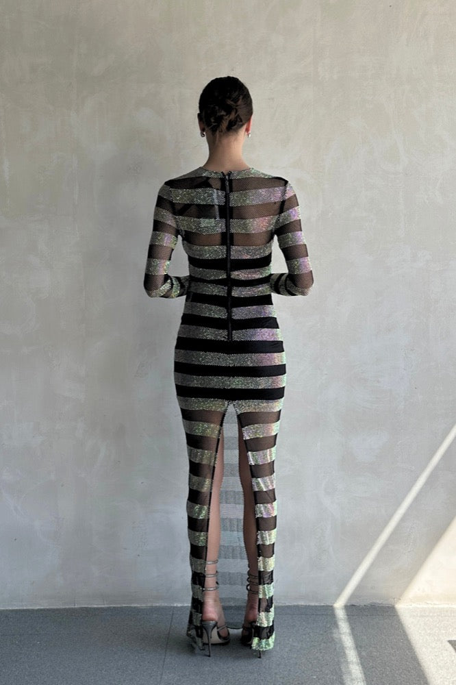 Webb Striped  Gown