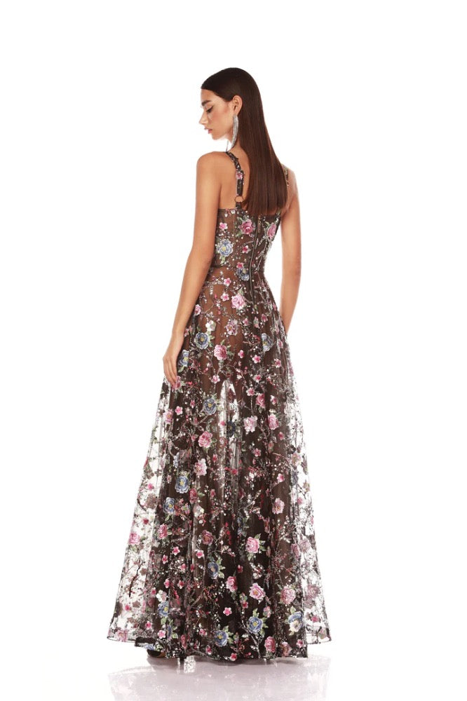 Midnight  Floral Multi Gown