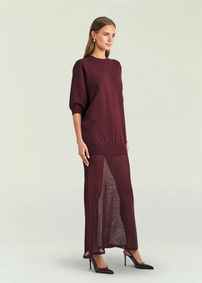 Arwen Maxi Dress in Bordeaux