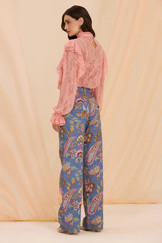Boho Denim Pants
