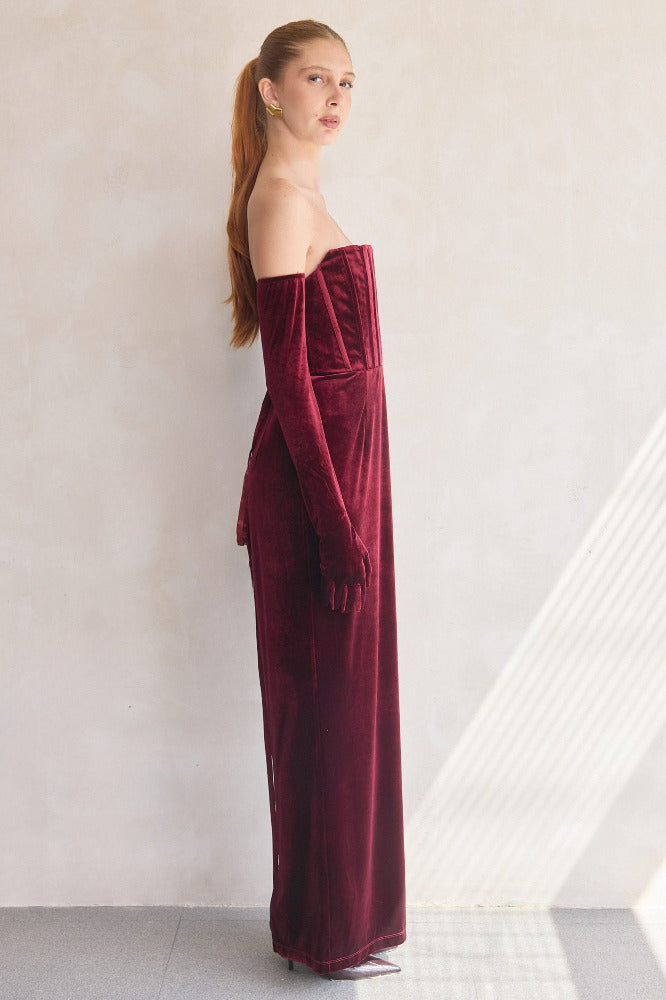 Florentina Strapless Velvet Gown