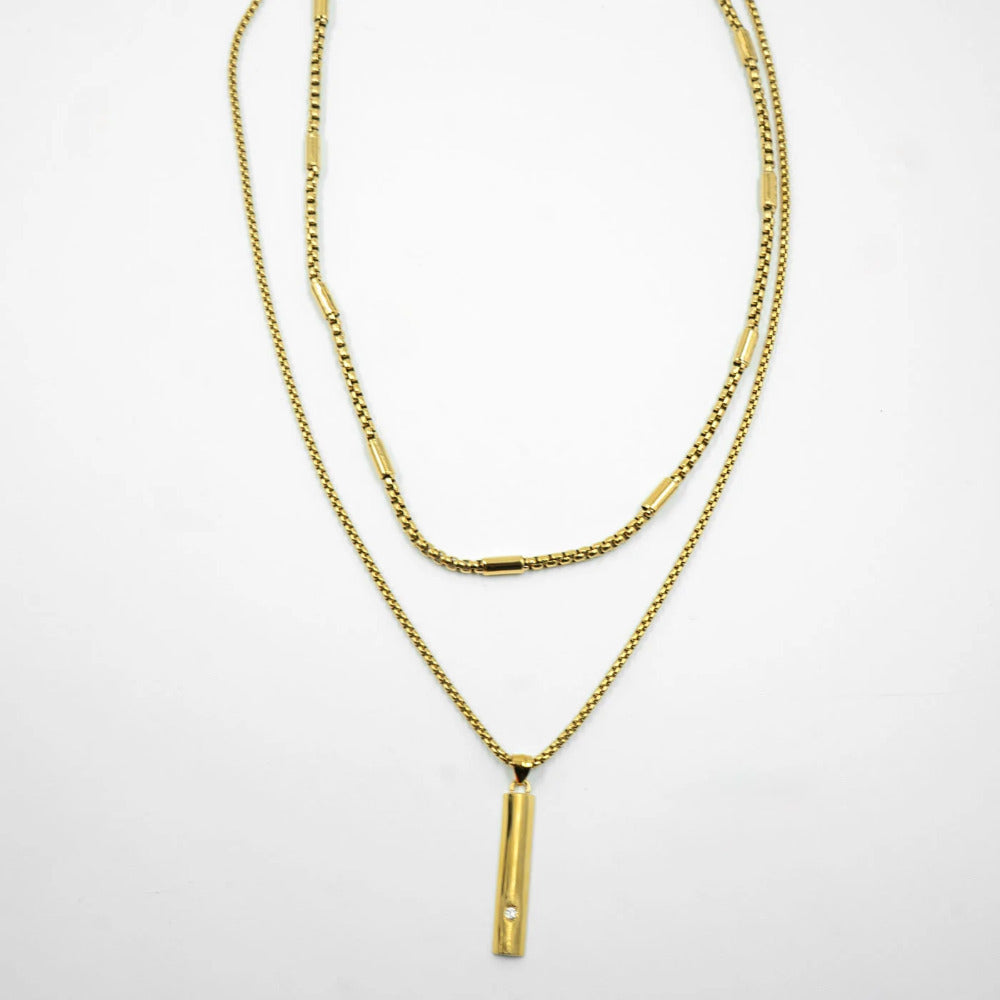 Twist Bar Diamond Necklace