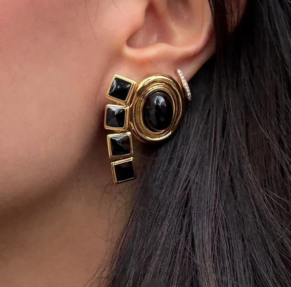 Archer Drop Earrings Gold