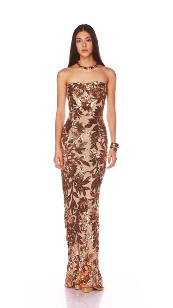 Dahlia Gold Multi Gown