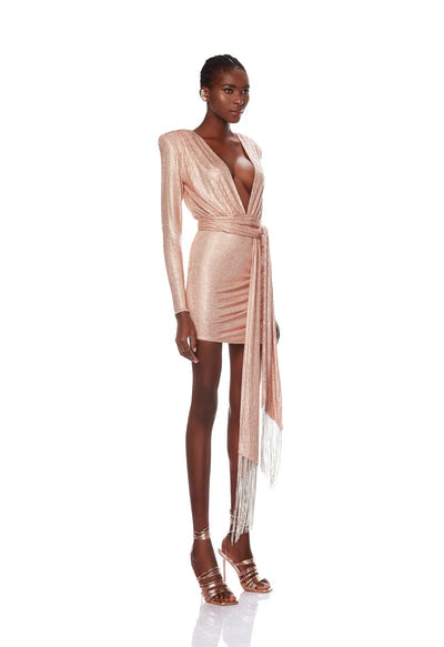 Rihanna Starlight Nude Mini Dress