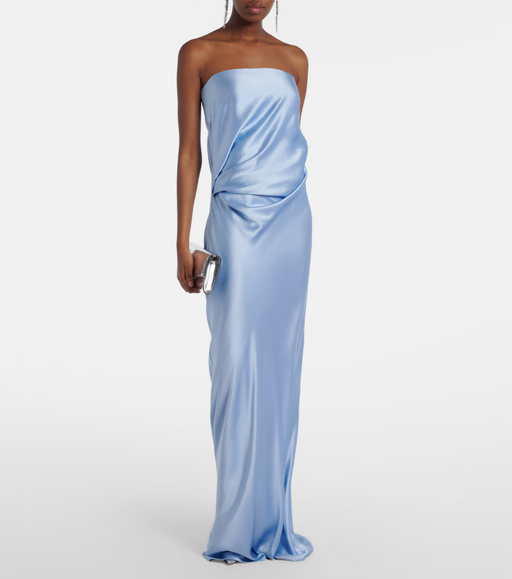 Draped Strapless Gown