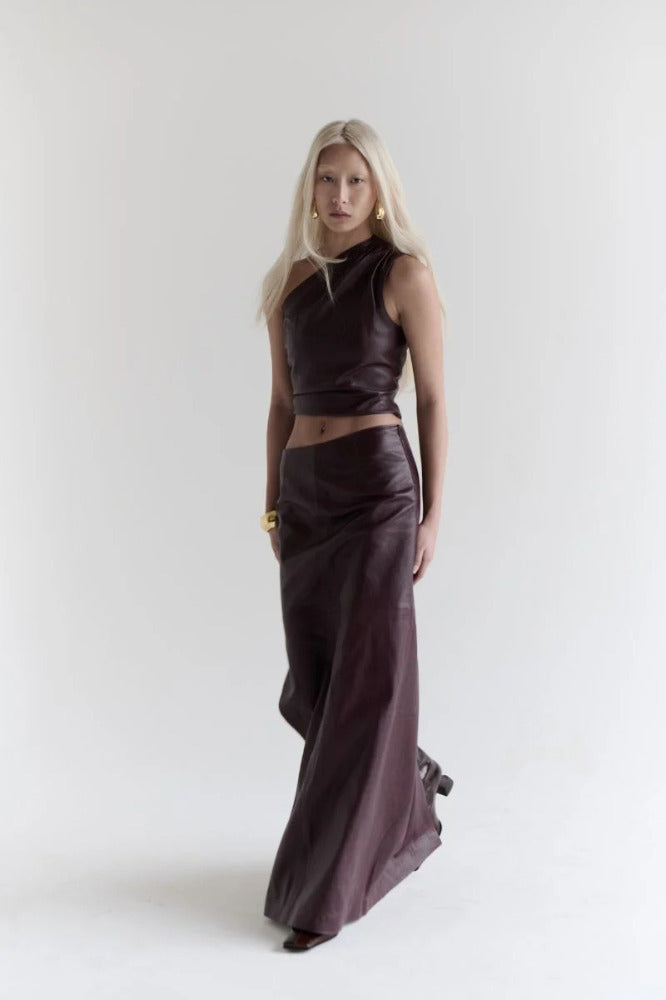 Laurel Leather Long Skirt Maria