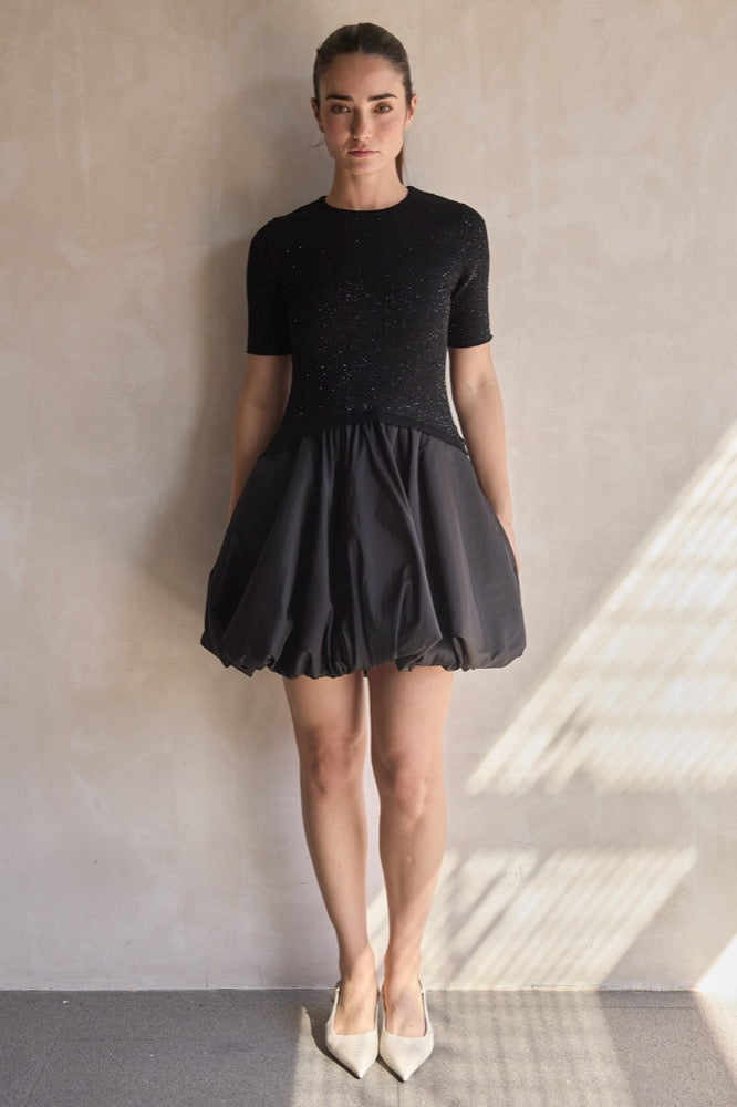 Kenz Knit Rufle Mini Dress