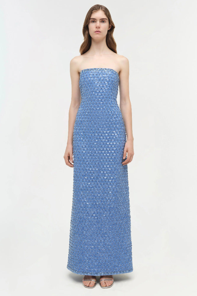 Vanessa Embellished Bustier Midi Dress