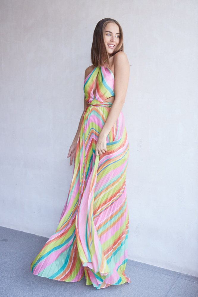 Pleated Long Dress