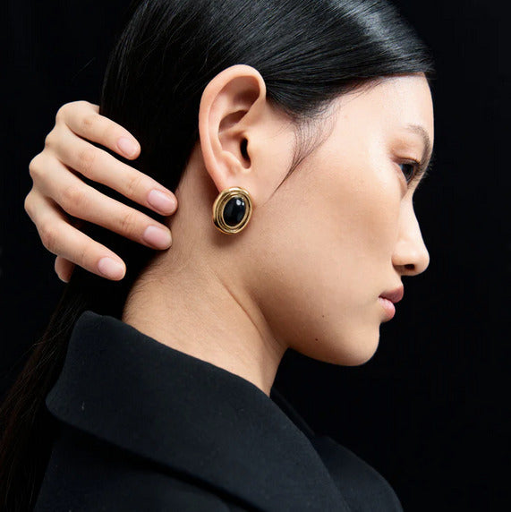 Prize Earrings Black/Gold