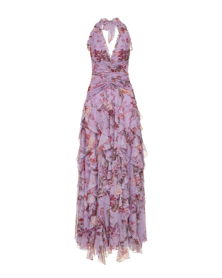 Floral Haze Strech Tulle Maxi Dress