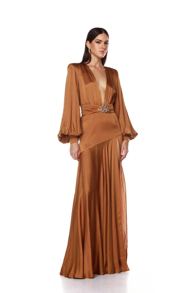 Carmen Copper Maxi Dress