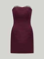Noêlie Strapless Mini in Blood Moon