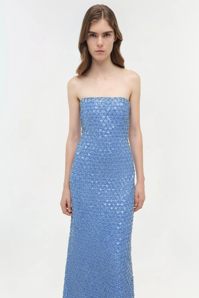 Vanessa Embellished Bustier Midi Dress