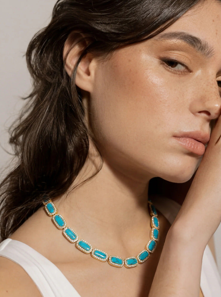 Turquoise Pavé Necklace