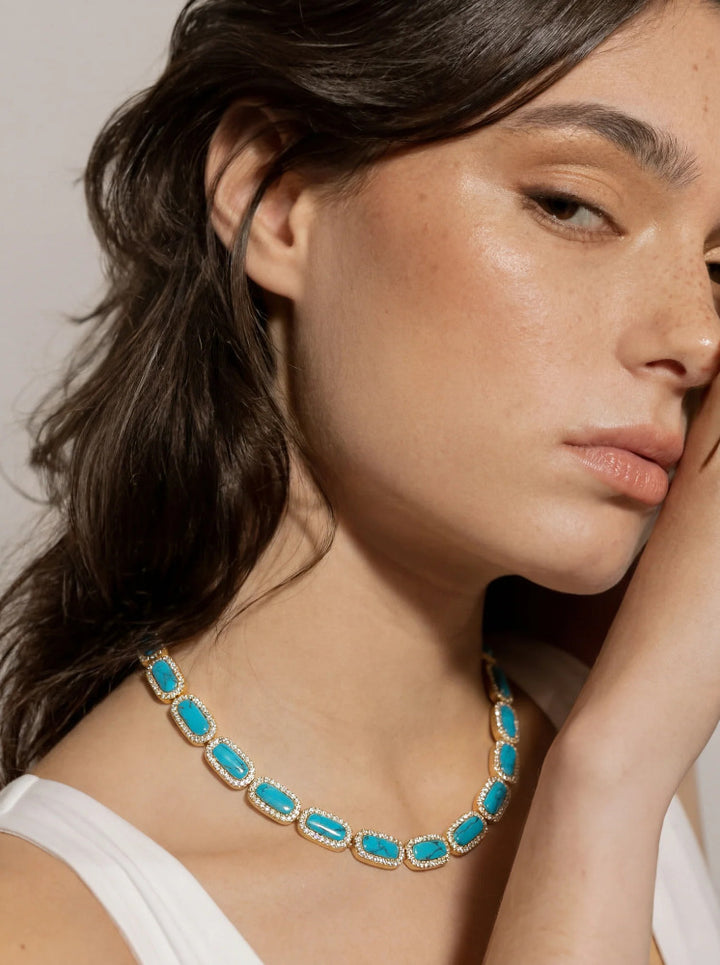 Turquoise Pavé Necklace